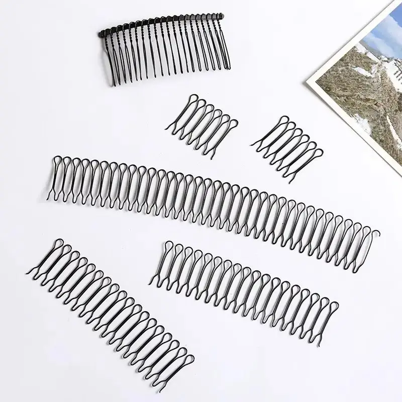 3-Piece Set of U-Shaped Styling Combs—Bang Clips, Styling Tools, Elastic Hair Clips, U-Shaped Wavy Combs, Hair Clips, Spring Hair Bands, Round Styling Clips, Black Hair Clips, Hair Clips for Women and Girls