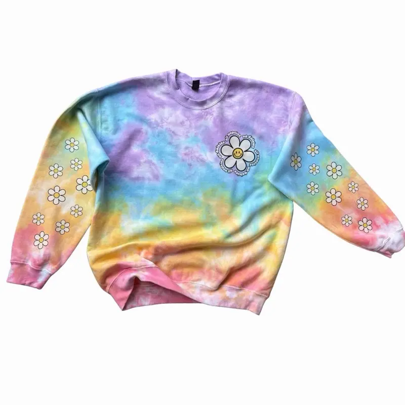 *Made to Order* All oopsies no daisies. Whimsy, tiedye. Arm designs. Crewneck.