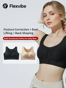 Front-Closure Wireless Bra with Cutout Back  Removable Pads, Comfortable & Flattering Fit!
