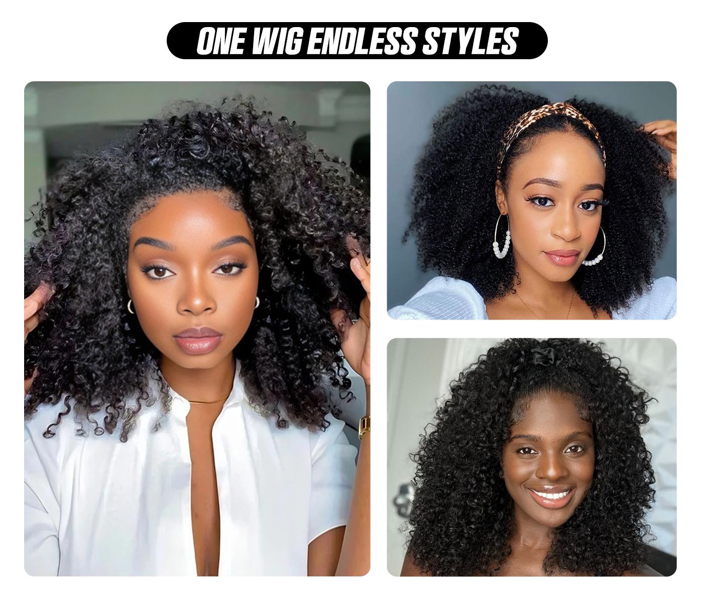 [3 In 1 Half Wig] Burmese Curly Highlight 4/27 Color Wear Go Half Wig With Elastic Drawstring 250% Density Flip Over Wig Human Hair #TikTokShopBlackFriday