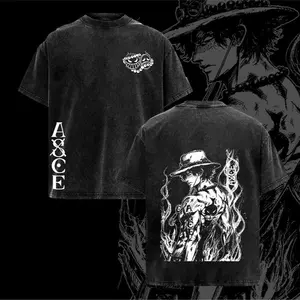 Ace Shirt – OP Washed Oversized Tee, Fire Fist Graphic, Retro Pirate Streetwear, Anime Gift for Fans 2026