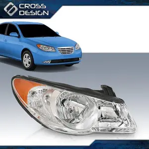 CROSSDESIGN Fit For 2007-2010 Hyundai Elantra Headlights Replacement Right Passenger Side