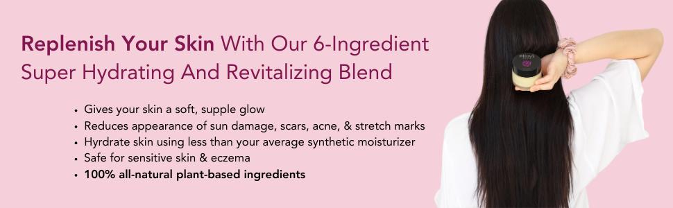 Ellovi Rose Body Butter 100% Natural Vegan Moisturizing Cream with Essential Oils for Aromatherapy & Healing Properties 3.4 fl oz