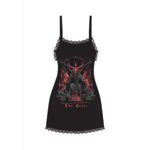 The Devil Lace-Trimmed Mini Dress