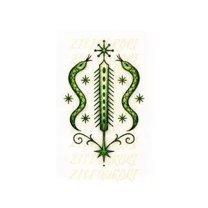 ZILI Aurore Haitian Spiritual Temporary Glow in the Dark Tattoos - Unique Design Inspired by Haitian Traditions Elegant Cultural Artistry