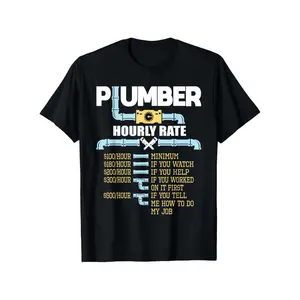 Plumber Hourly Rates - Funny Plumbing Handyman Pipe Fitter T-Shirt