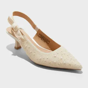 Women's Milan Pearl Slingback Heels - A New Day