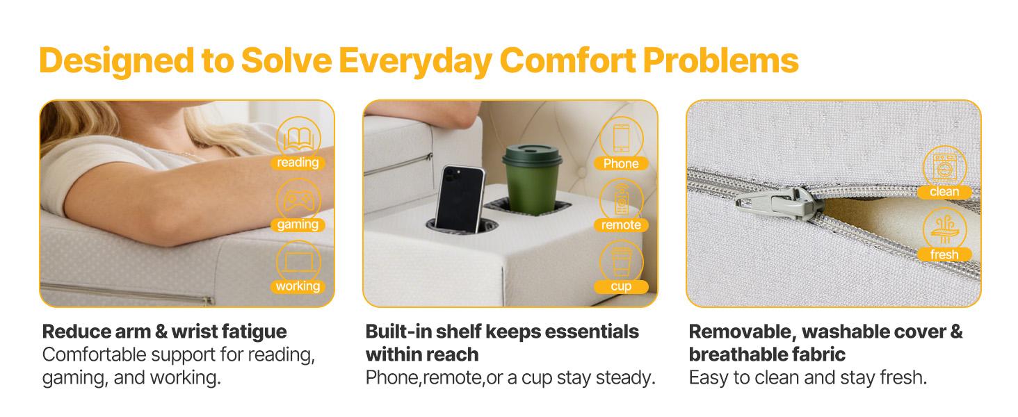 Shape Reading Pillow for reading, Armrest Gaming Pillow for Working, Lap Desk Pillow for Adult Sitting in Bed Sofa Floor Shape Reading Pillow for reading, Armrest Gaming Pillow for Working, Lap Desk Pillow for Adult Sitting in Bed Sofa Floor