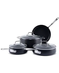 All-Clad HA1 Expert 7-Piece Nonstick Cookware Set with Scratch-Resistant Aluminum Induction-Optimized Base and Tempered-Glass Lids - Aluminium, Handles