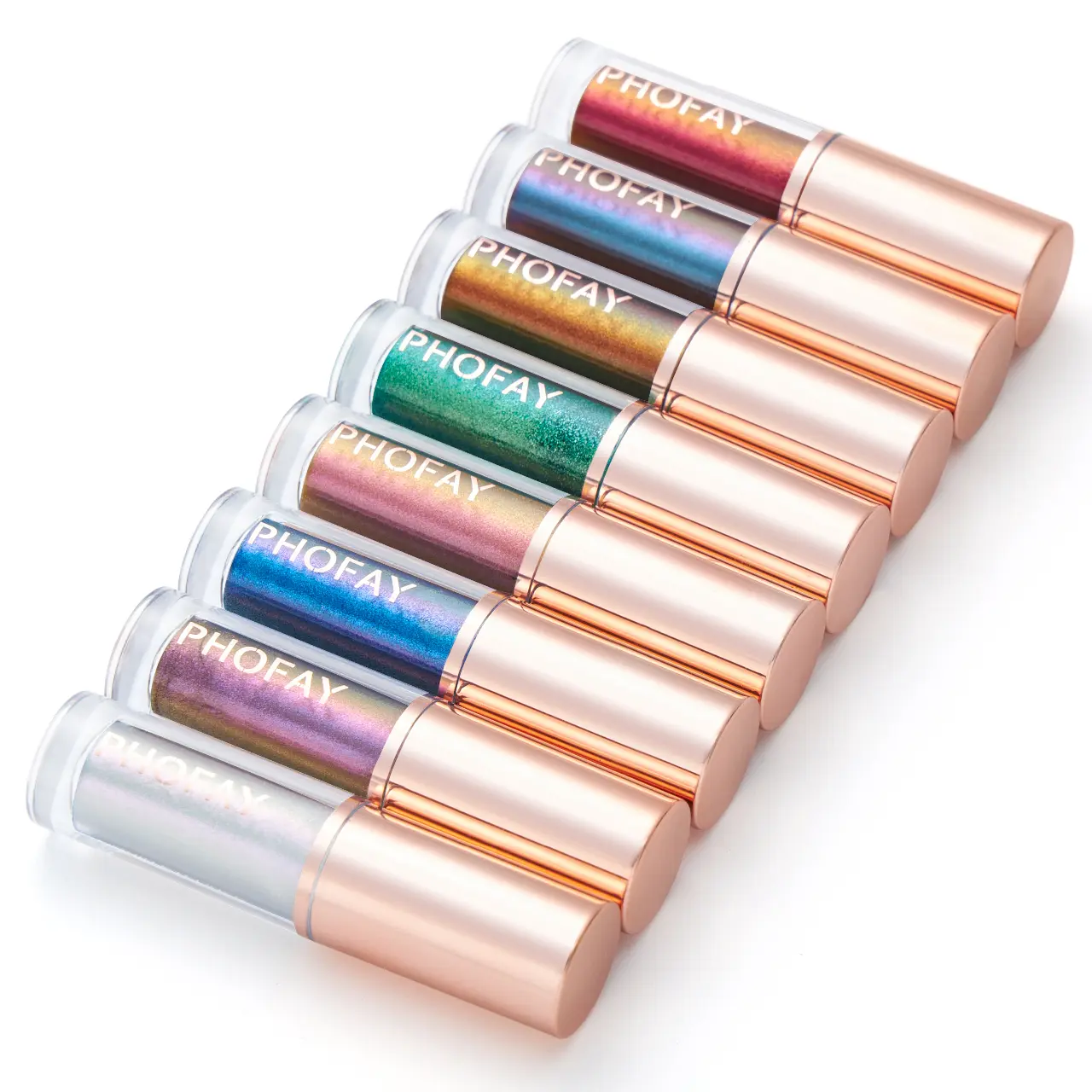 PHOFAY Holographic Glitter Liquid Eyeliner, Shimmer Liquid Eyeshadow with High Pigment Sparkle, Waterproof Long Lasting Eye Makeup for Party & Festival Looks