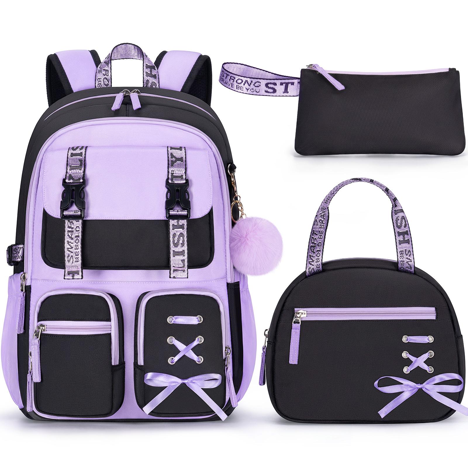 Fimibuke Waterproof 3 PCS Backpack Set with Lunch Bag & Pencil Case – Lightweight School Bag Bookbag for Girls and Boys , Ideal for Elementary Middle High School Students dealsforyoudays