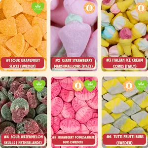 Stock Boy Build-A-Bag - 1LB - European Candy Mix with Sour Gummy Worms & Bonbon - Live Packaging Available on TikTok - Sweden Origin
