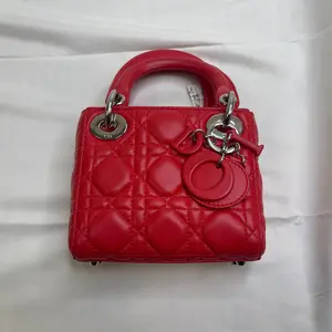 Pre-owned Dior leather Crossbody Bags Christian Cannage Lady Mini