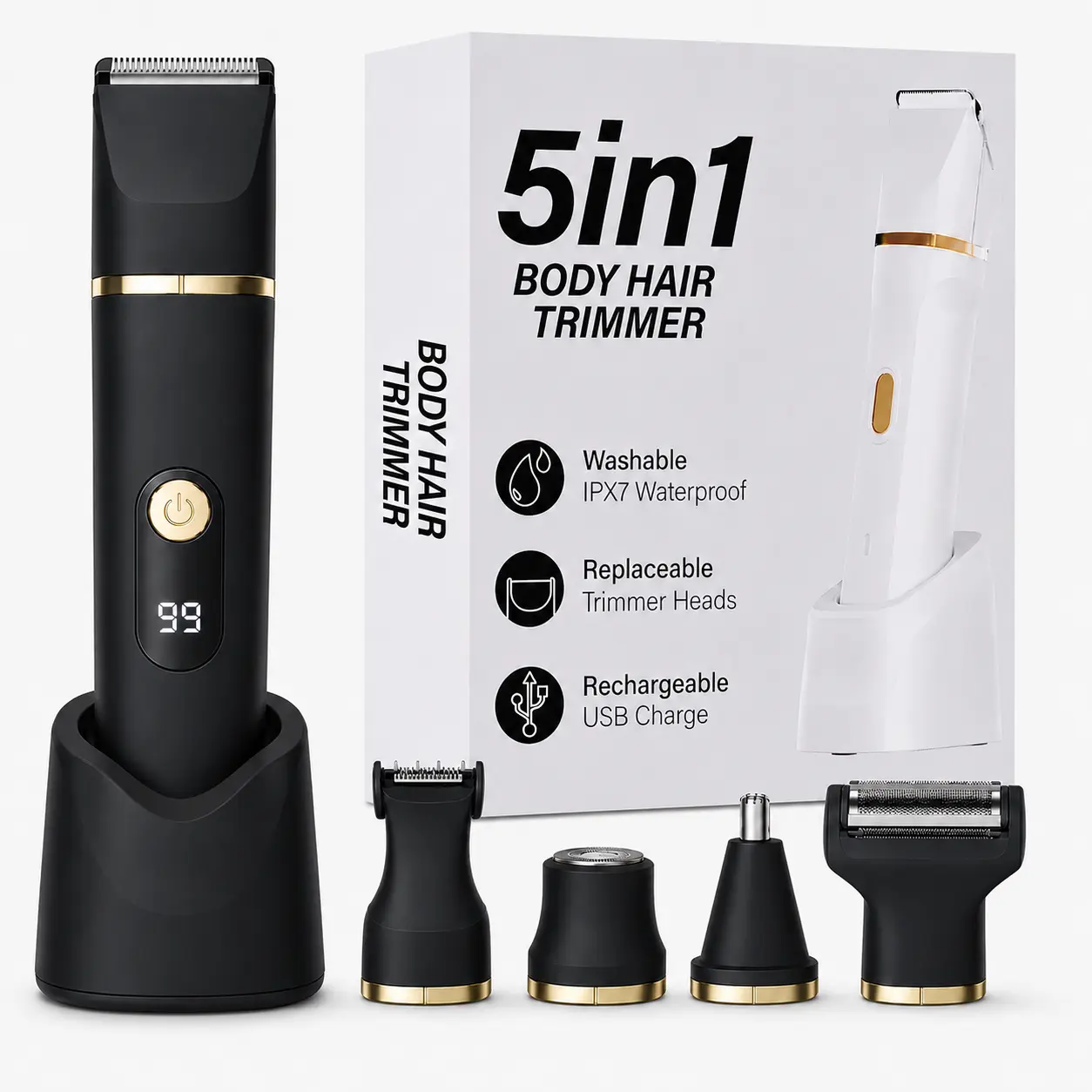 Men's Electric Shaver, USB Rechargeable, Multi-Function Portable Electric Razor, Beard Trimmer, Hair Clipper, Cordless Shaver Removal Tool