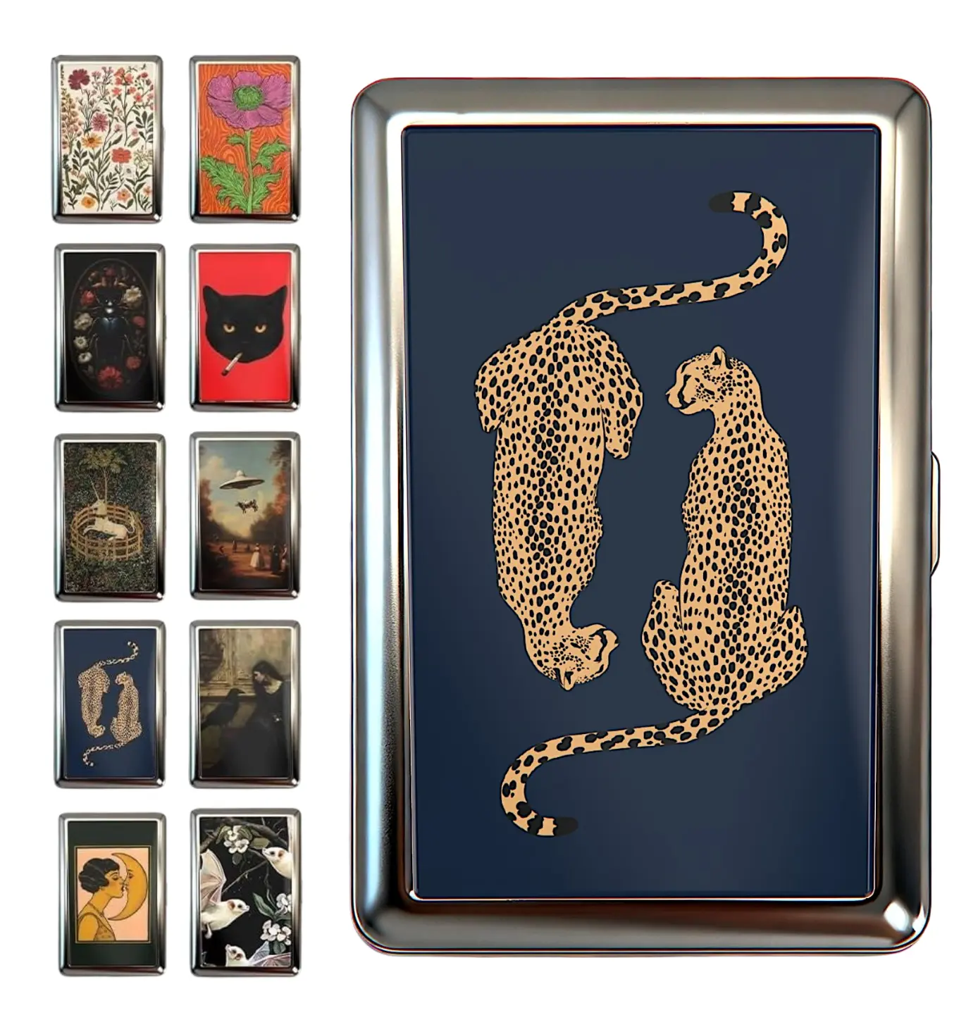 Vintage Wallet Card Holder - Metal Case Stash Tin Box Versatility Trinket Business Card ID Holder Office Accessories Multifunctional Stationery
