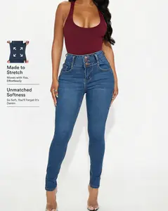 Magic-Sculpting High-Waisted, Butt-Lifting Skinny Jeans — Exquisite Back Pocket Embroidery | Stretchy Fabric, Slimming Silhouette | Meticulously Crafted Stitching Details