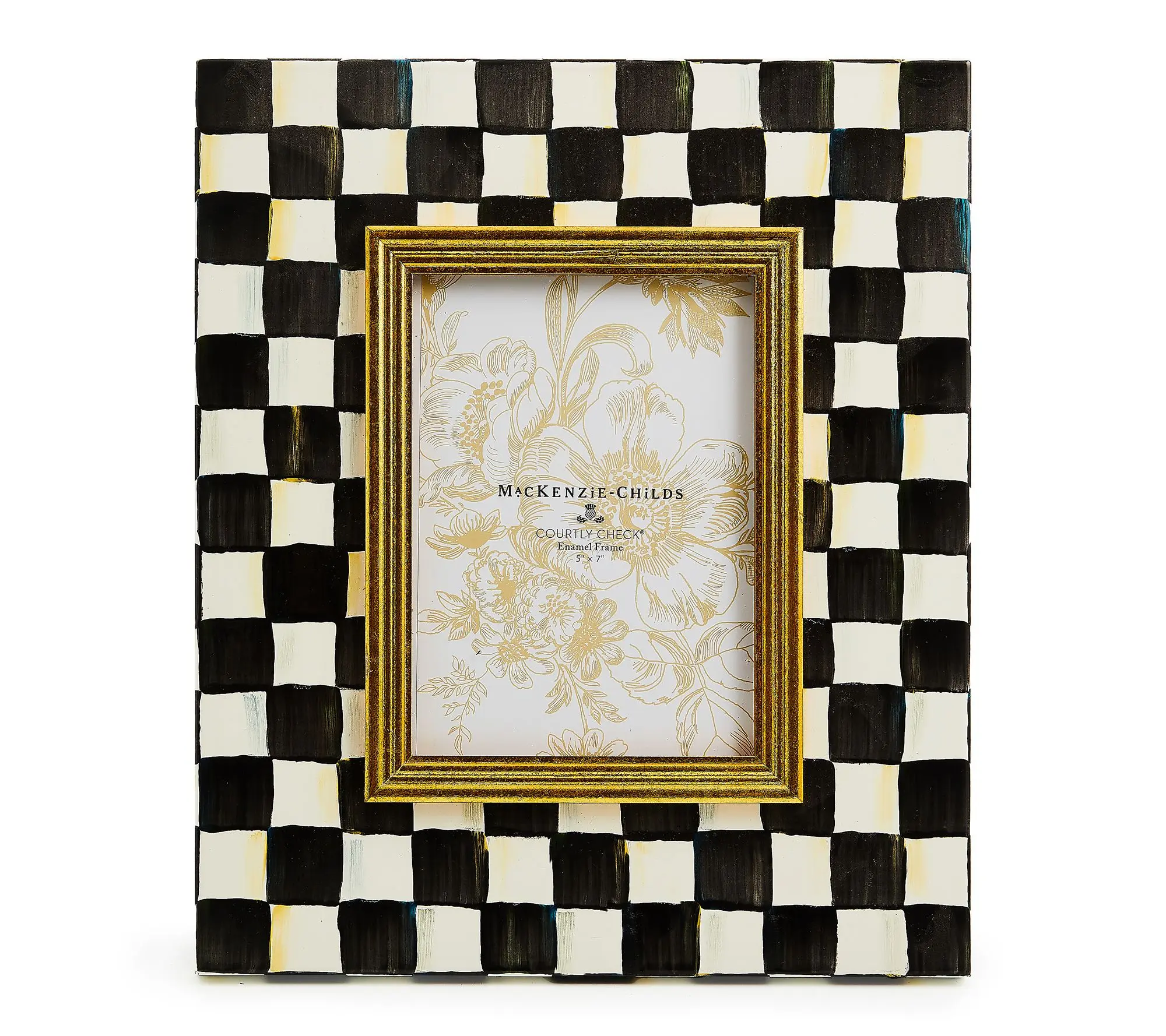 QVC MacKenzie-Childs Check Photo Frame, 5" x 7" Home Decor Accent for Displaying Photos QVC MacKenzie-Childs Check Photo Frame, 5" x 7" Home Decor Accent for Displaying Photos