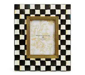 QVC MacKenzie-Childs Check Photo Frame, 5" x 7" Home Decor Accent for Displaying Photos