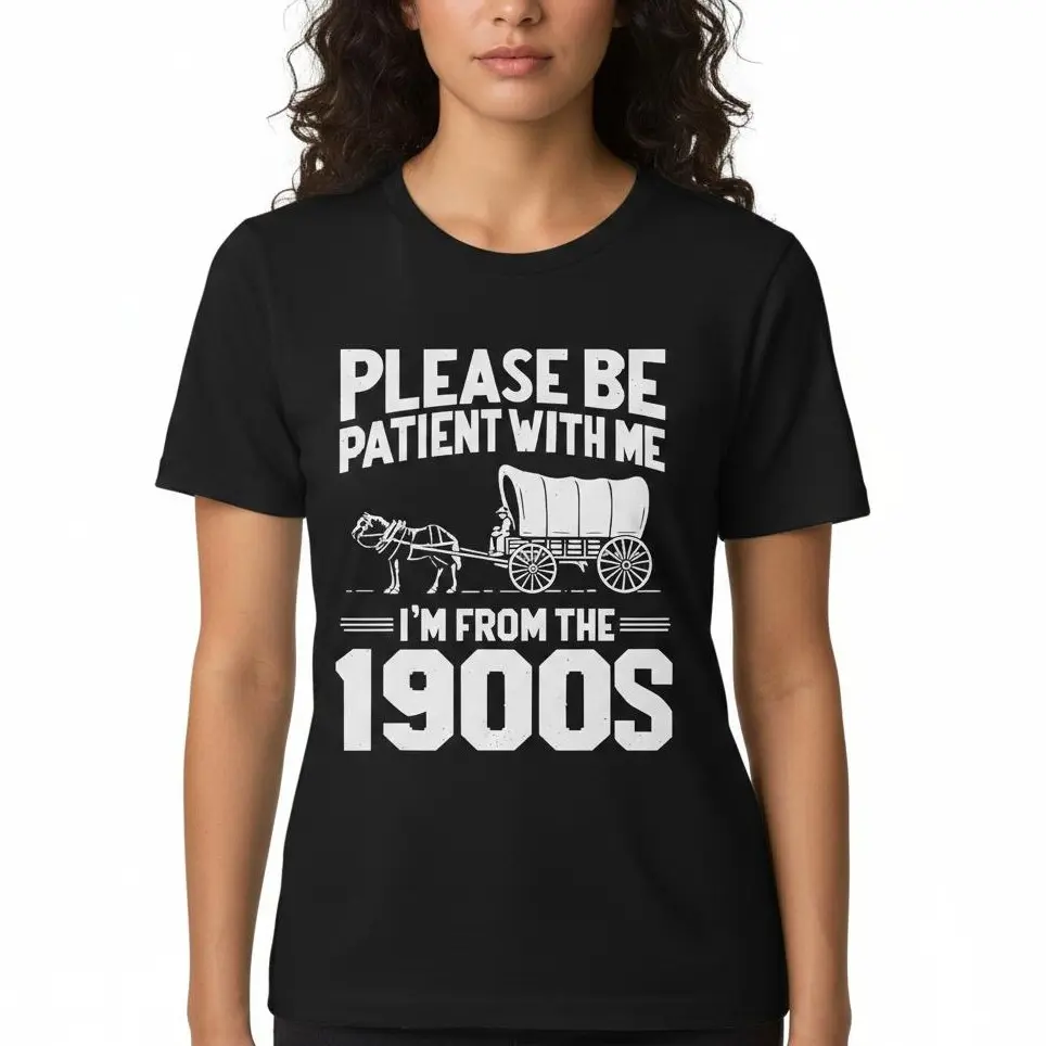 Graphic Tee for Men Women Cotton Please Be Patient I'm From the 1900s Funny Over the Hill T-Shirt Golf Gift Unisex Crew Neck Tee for Men and Women Casual Top t shirts women  gift springglowup,summervibes