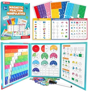 Magnetic Fraction Educational Puzzle Fraction Tiles and Circles, Equip Magnetic Score Disk Demonstrator, Math Manipulatives Enhance Early Primary School Mathematical Skills