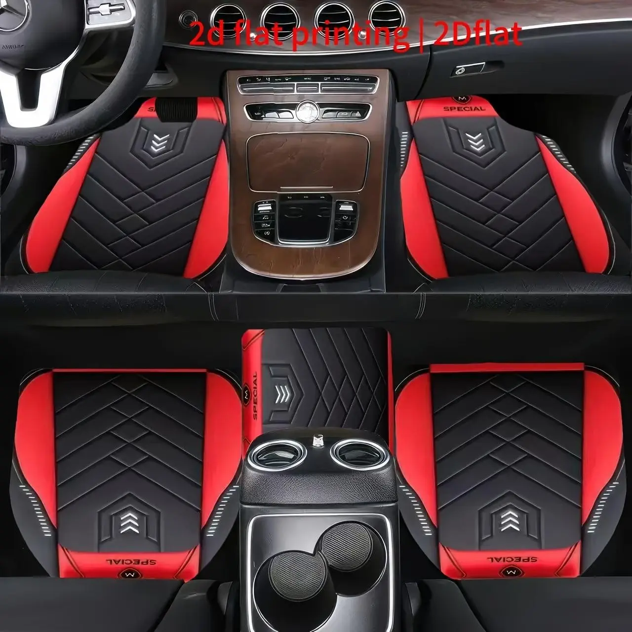 4-Piece Car Floor Mats, Car Mat Set, Non-Slip Design, Plaid Pattern, Durable Polyester, Easy to Clean, Perfect for Home and Cars, Ideal Christmas Gift, Automotive Floor Mats