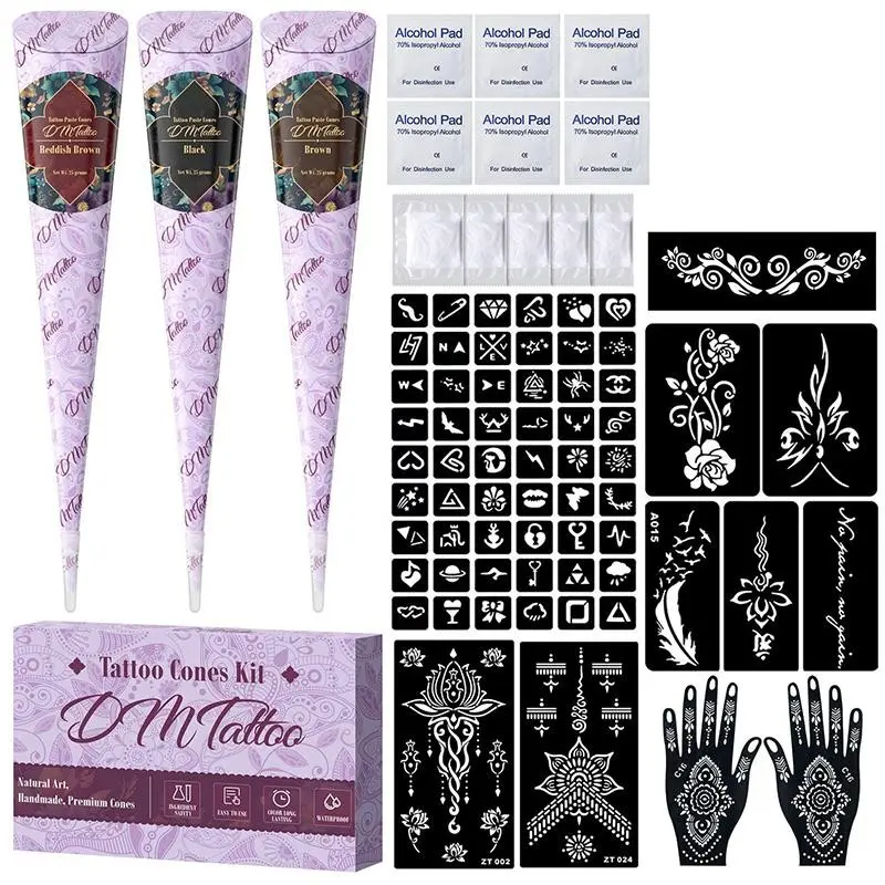 Hand-Painted Temporary Tattoo Paste Set, Plant-Based, Waterproof Body Paint & Body Makeup, Ephemeral Tattoos, Fake Tattoos