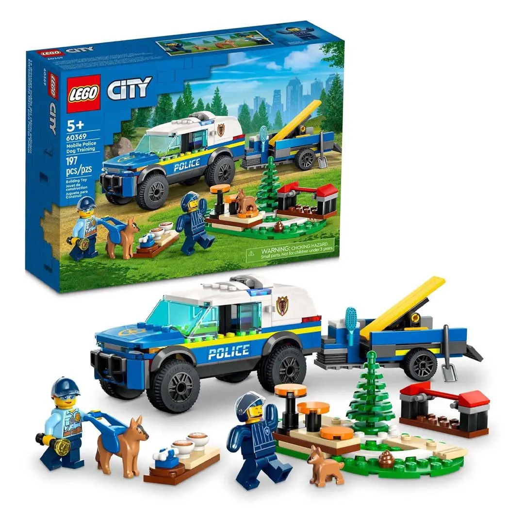 LEGO City Building Blocks Set, Mobile Police Dog Training Toy (60369)