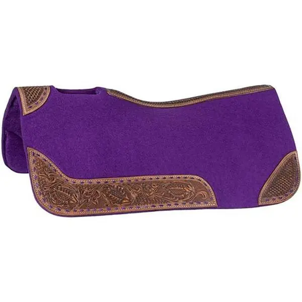 Tough 1 3/4" 30" x 30" Buckstitch Barrel Saddle Pad in Purple