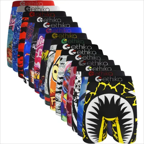 Men's Boxy Briefs (2PCS/3PCS/4PCS) - Streetwear Menswear, Breathable Athletic Outdoor Underwear, High Elasticity, Sweat-Absorbent, Hip-Lifting, S-XXXL