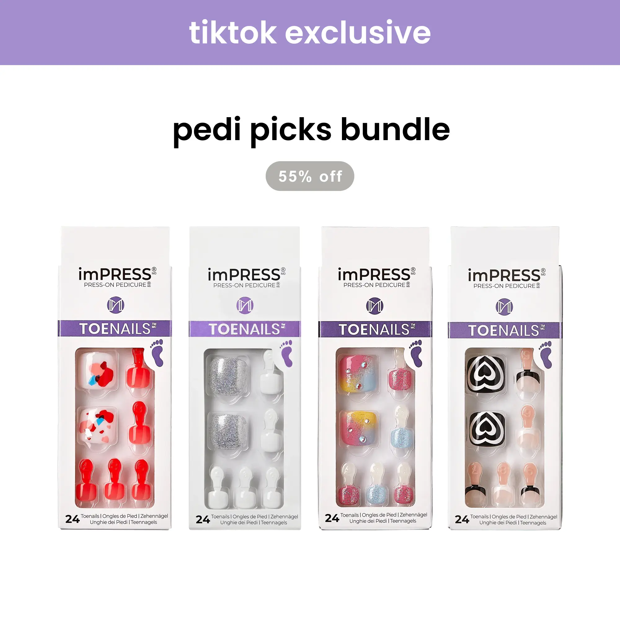 [TikTok Exclusive] imPRESS Press-On Pedicure Bundle - Pedi Picks
