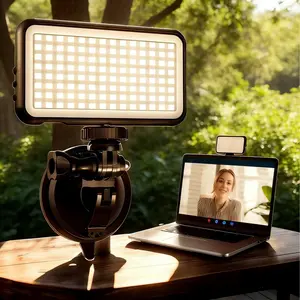 Portable Laptop Fill Light with Suction Cup, Dual Color Temperature & USB Powered, for Video Conference, Remote Work, Online Class, Live Streaming