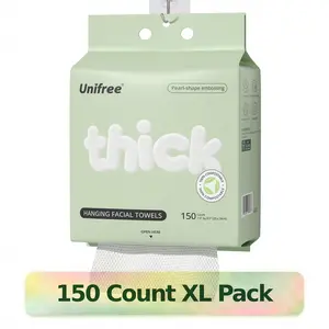 [N] Unifree Disposable XL Face Towels, Absorbent, Reusable, Soft, Comfort, Skincare, Eco-Friendly, Single Use Dry Wipe, Facial Cleansing Pads Pack
