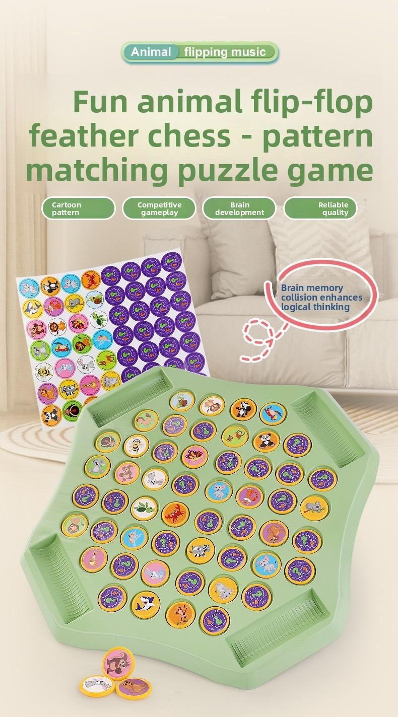 A Tabletop Educational Game for Kids - Fruit Memory Matching Flip Chess with Finger Sticks The perfect early learning toy for parent-child bonding!It helps train concentration, boosts memory skills, and promotes hand-eye coordination preschool montessori