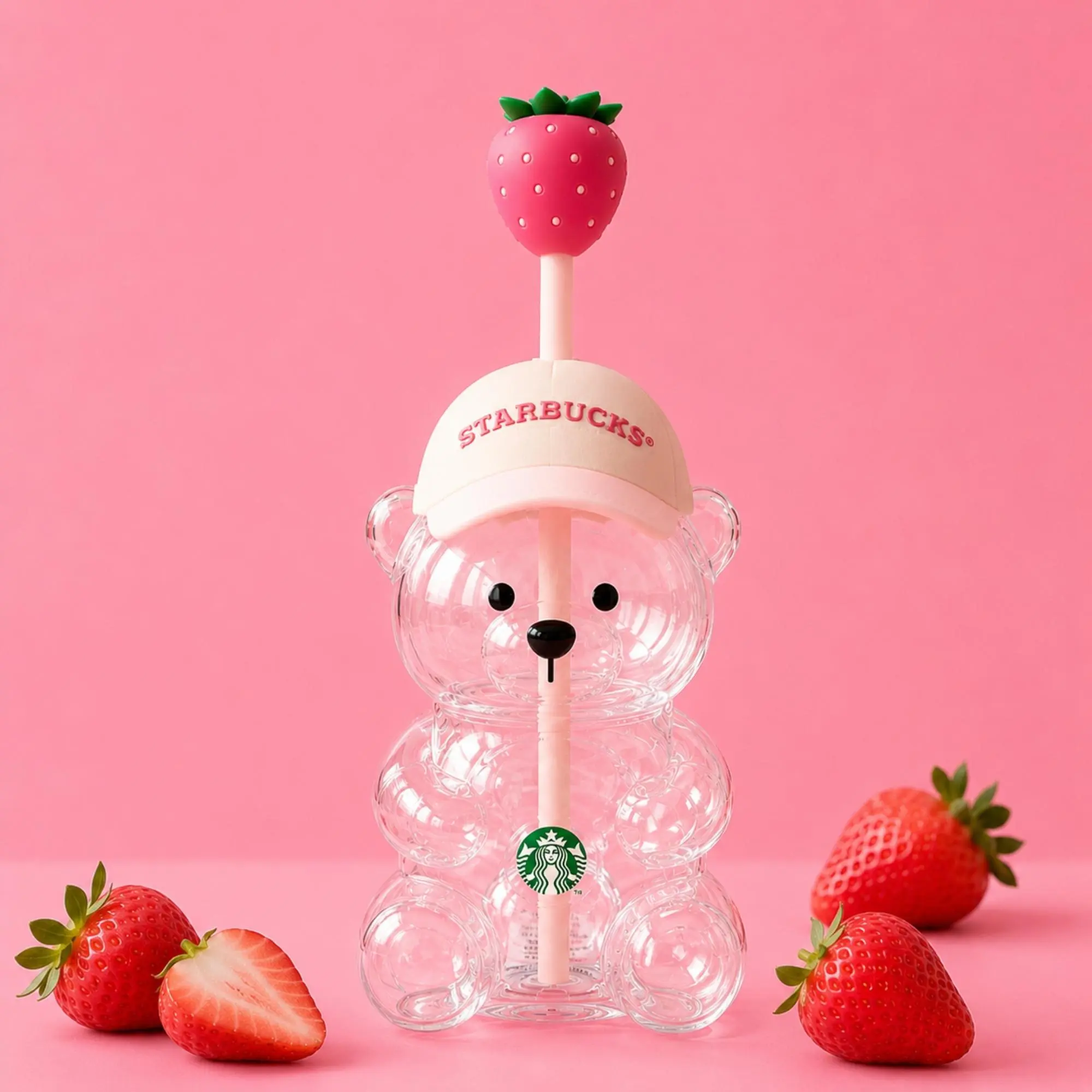 Limited Edition 20oz Starbucks x KBO Bearista Strawberry Bear Cup – Cute Reusable Tumbler