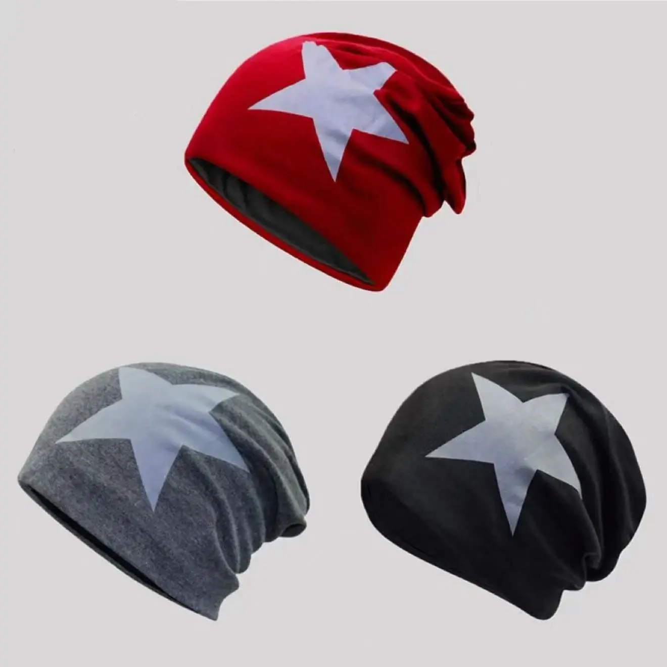 Trendy Star Pattern Beanie Hat Street Trend Beanie Hat, Men and women's universal warm winter and autumn hat, Outdoor fashio hat Slight Stretch Knitted Hat