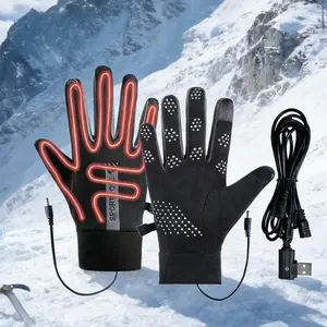 USB Heated Touchscreen Windproof Winter Gloves with 3-Temperature Settings, Real-Time Heating, Battery-Free Hand Warmer for Skiing, Snowboarding, Commuting soft knuckle protection Breathable Tactical Outdoor Sport Active