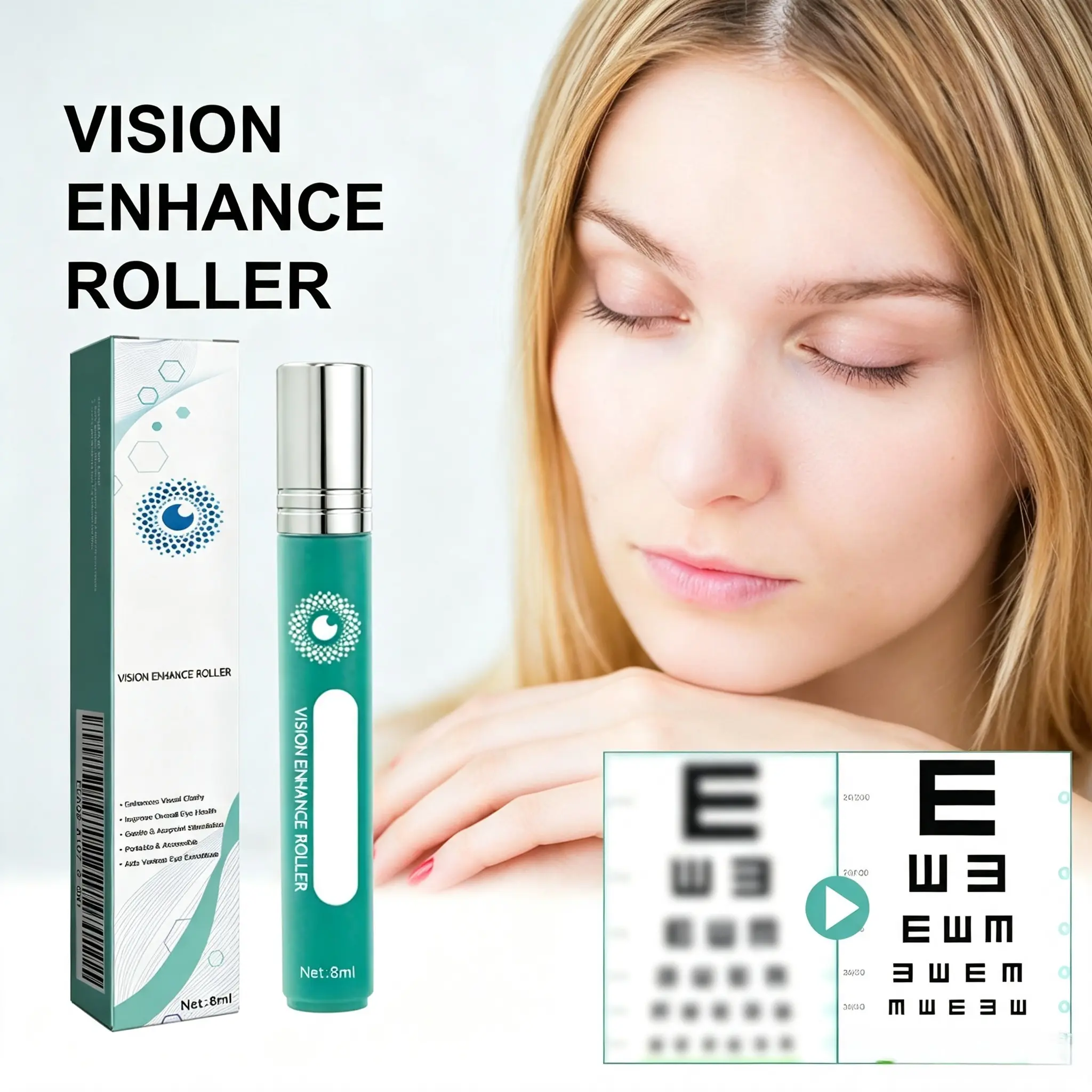 Eye Vision Enhance Roller Serum, Relieve DryEyes, Improve Eye Fatigue, Lutein Eyes Care Oil,Adult Eye Comfort Formula