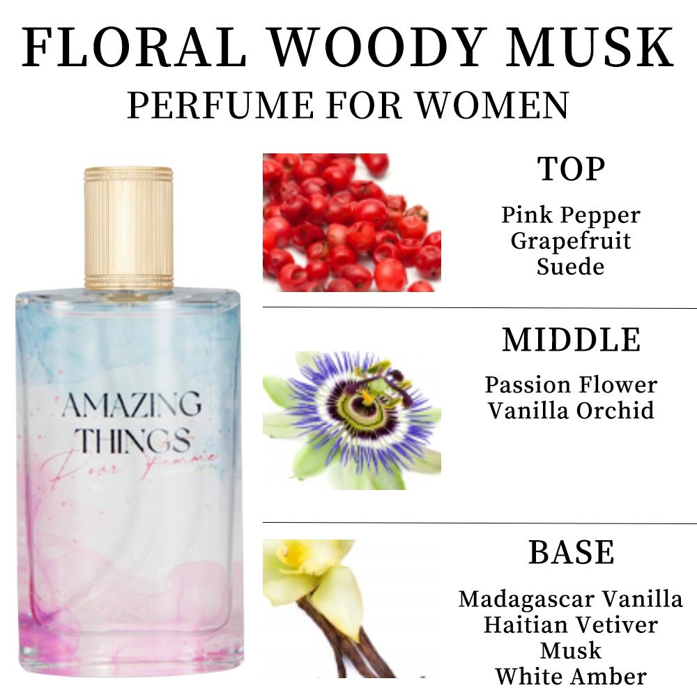 3.4fl Oz Women's Eau De Parfum Spray - Long-Lasting Fragance Spray, with Pink PepperGrapefruit and Suede, Perfect for Dating, Daily Life, Parties and Gift Giving