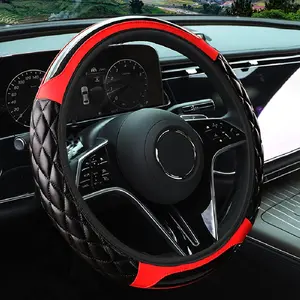 Car Steering Wheel Cover, 14.5-15inch Faux Leather Anti-Slip Car Wheel Cover Protector, Safety Comfortable Desgin, Universal Auto Steering Wheels Accessories for Cars Truck SUV, Car Interior Accessory, Unisex, No Inner Ring
