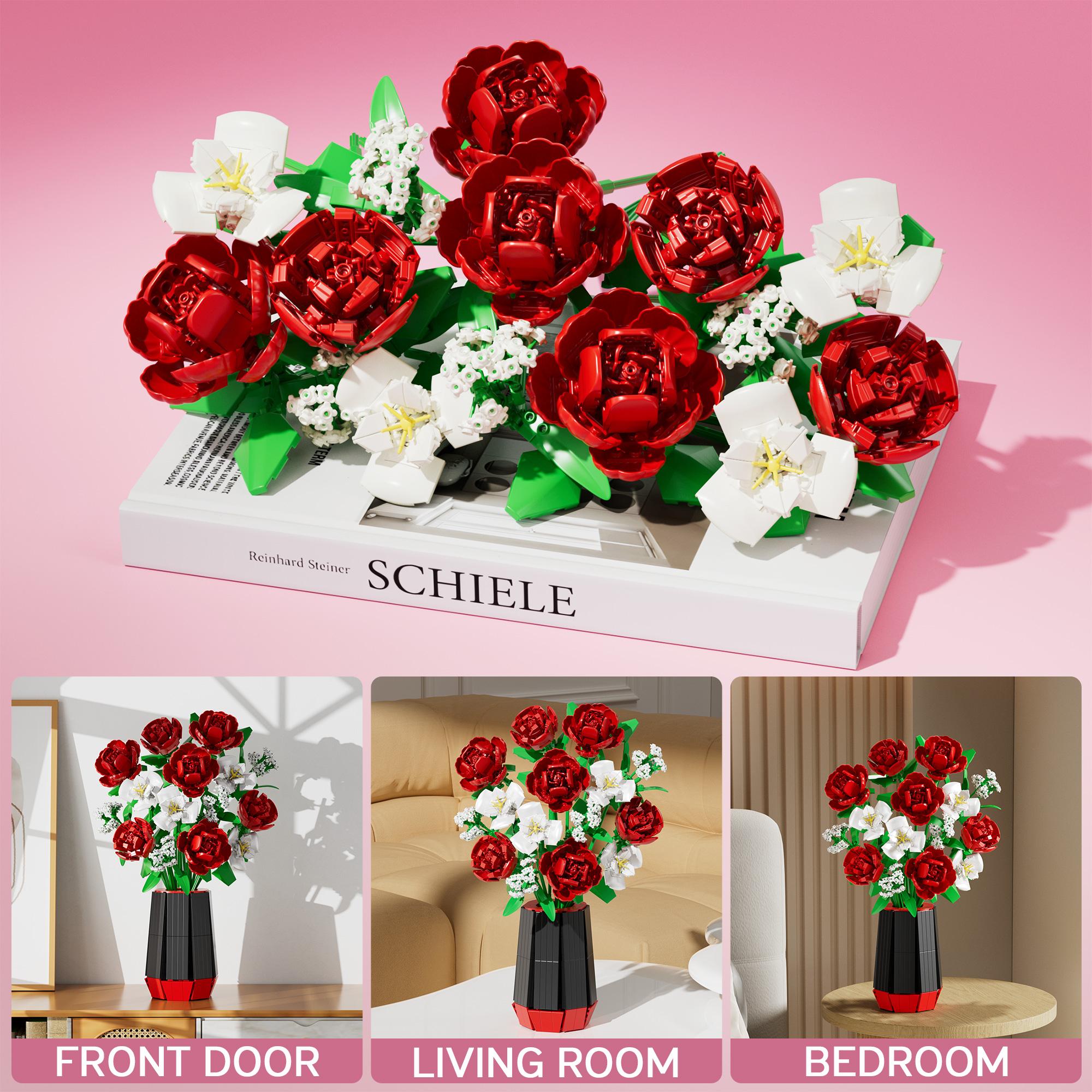 MAYICIVO 1769PCS Sunflower Bouquet Building Blocks with Vase, Creative Flower Set for Women & Men,Christmas, Anniversary, Birthday, or Home Decor Gift