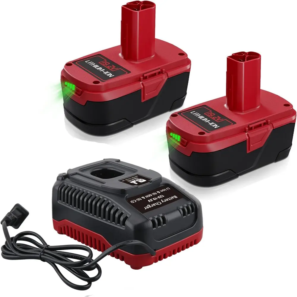 2 Pack 7.0Ah 19.2V Battery Replacement for Craftsman and Battery Charger Compatible with Lithium Cordless Power Tools Battery C3 XCP 11375 11376 130279003 1323903 1323517
