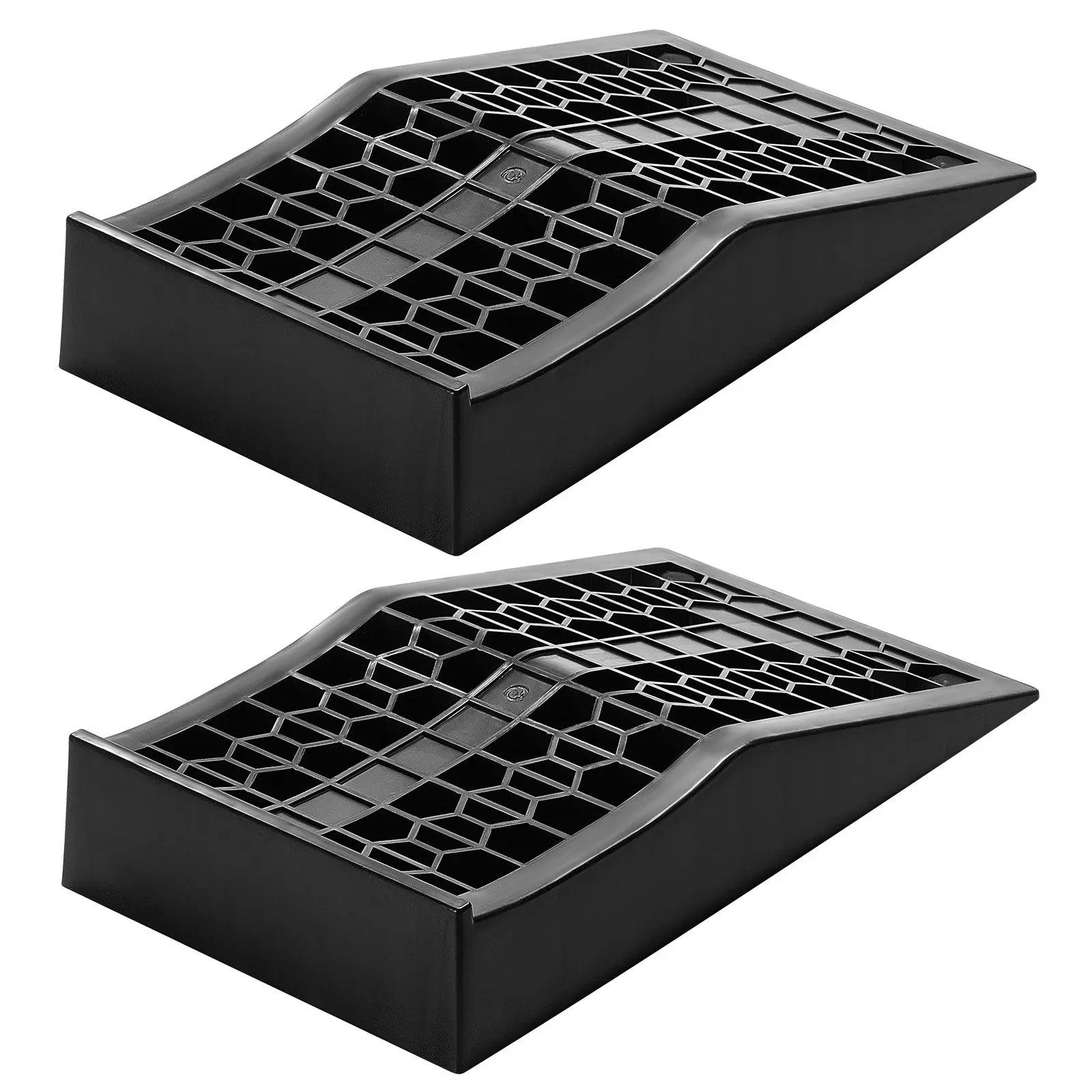 【BackToSchool】VEVOR 2 PCS Car Ramps - 20000 lbs GVW Capacity, 5000 lbs Per Unit, 2.6 in Lift Height, Compact Short Curved Heavy Duty for Low Chassis Vehicles, Tools and Gadgets for Home Garage Oil Changes, 5,000 Lbs
