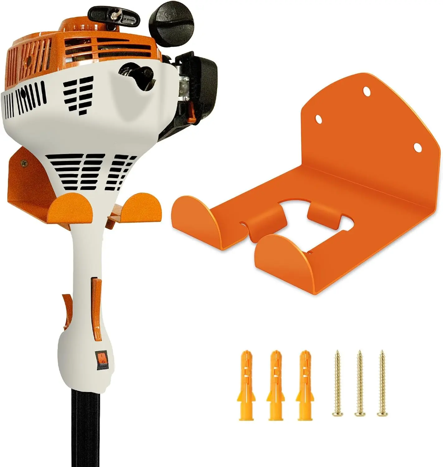 Garage Organizer Wall Hanger, Heavy-Duty Steel Weed Trimmer Wall Rack, Yard Tool, RackGarden Tool Rack for Grass Trimmer, Hedge Trimmer