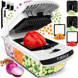 Original Pro Chopper - Vegetable Chopper and Spiralizer, Food Chopper with Container, Fruit Slicer, Kitchen Gadgets & Gifts, Home Essentials (4 in 1, White)