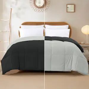 Modern Threads Reversible Down Alternative Comforter Anthracite & Silver King