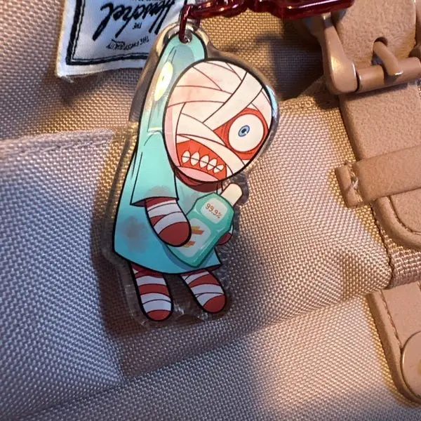Curly Mouthwashing Keychain - Acrylic Epoxy Charm Acrylic Keychain Gift Keychain Couples
