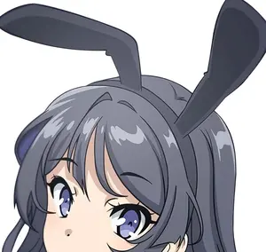 Anime Car Sticker Mai Sakurajima Peeker Waterproof Auto Accessories Decal for Bumper Window Laptop Trunk