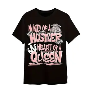 Women's 100% cotton T Shirt - "Mind of a Hustler Queen" Slogan & Dollar Sign Design, Soft Breathable Crew Neck Short Sleeve Tee for Women, Casual Streetwear,Casual Summer T-Shirt with Crew Neck,viral graphic tees