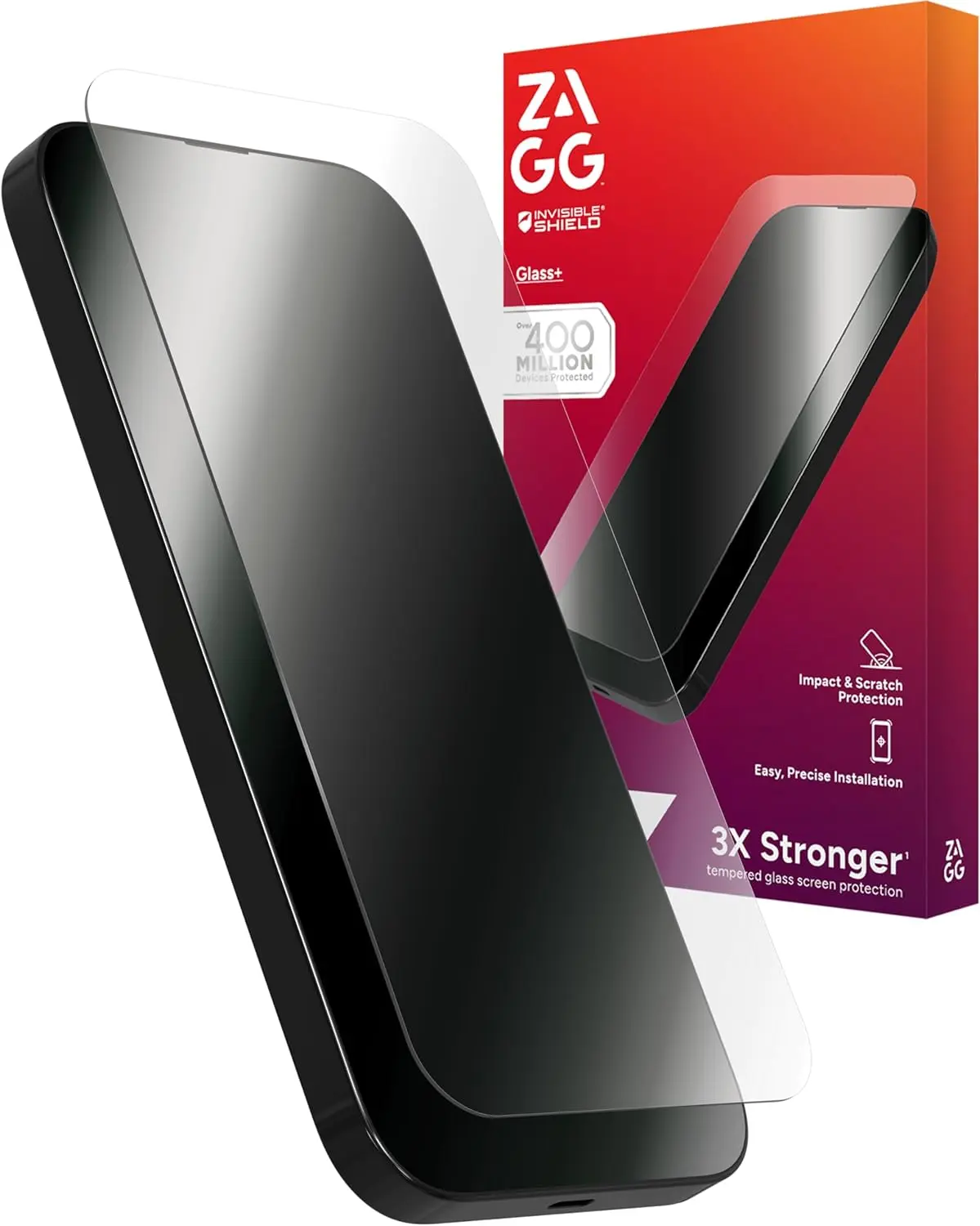 ZAGG Glass Elite Privacy Screen Protector for iPhone 16 Pro Max - 2-Way Privacy Filter, Ultra-Strong Tempered Glass, 3X Stronger, InvisibleShield, Smudge-Free, Easy Install
