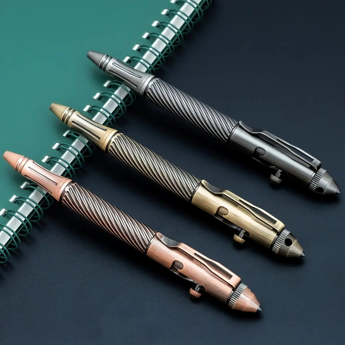 1-Piece Brass Body Gel Pen with Tungsten Steel Tip, Heavy Metal Aesthetic Retro Design, Retractable Rotating Mechanism, Office Stationery for Students/Organizations, Ideal Holiday Gift for Valentine's Day-Back-to-School Season